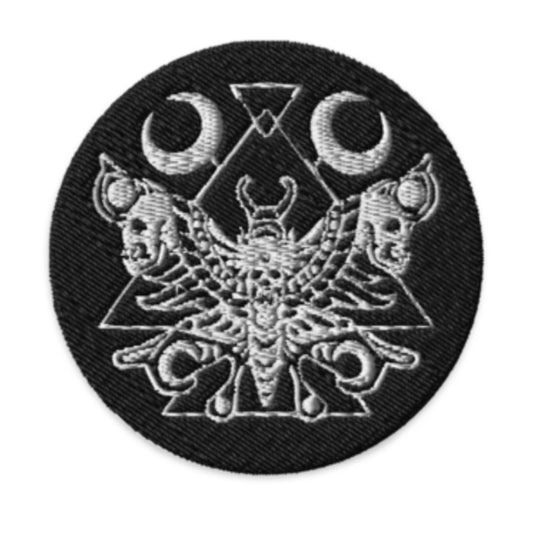 Geo Skull Moth Embroidered Patch