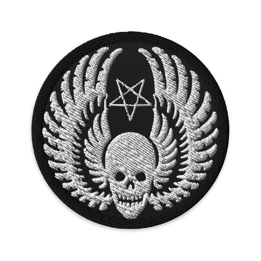 Winged Skull Embroidered Patch