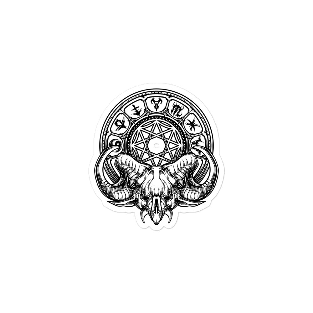 Zodiac Skull Sticker