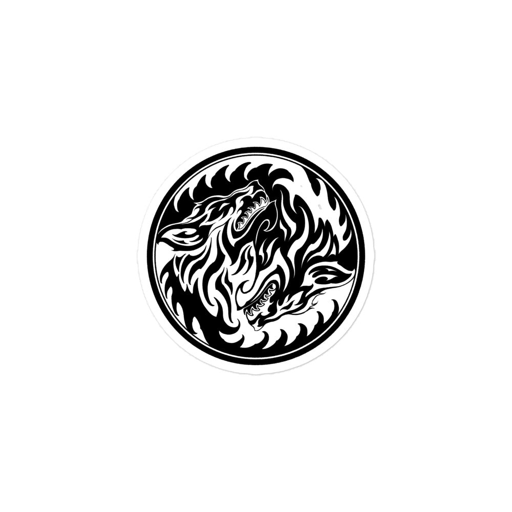 Yin Yang Wolf Sticker