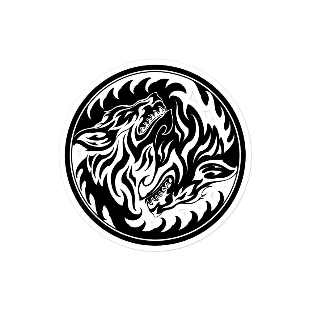 Yin Yang Wolf Sticker