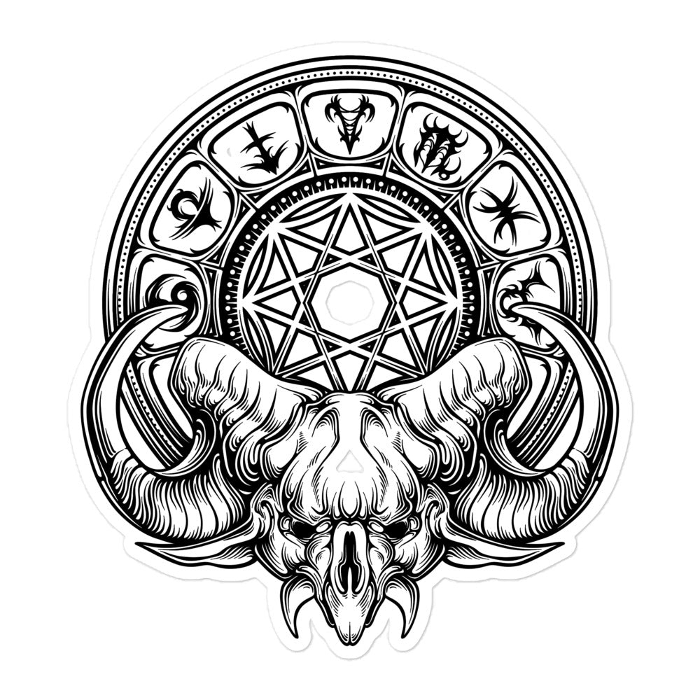 Zodiac Skull Sticker