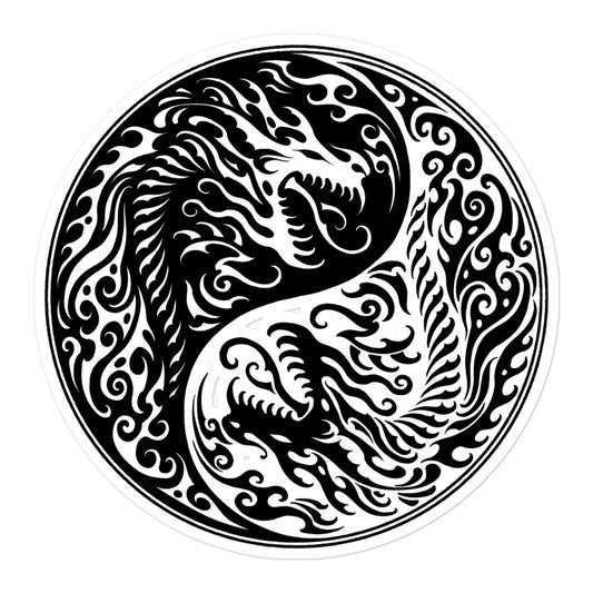 Yin Yang Dragon Sticker