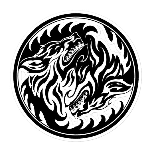 Yin Yang Wolf Sticker